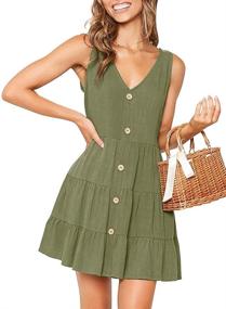 img 4 attached to MITILLY Womens Summer Sleeveless Button Women's Clothing