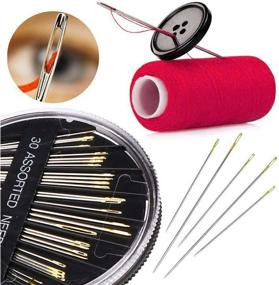 img 1 attached to 🧵 Craftsboys Sewing Kits: Complete 139pcs Tool Kit with PU Case, 30 Spools of Thread, 20 Quality Sewing Pins, Wood Ruler, Buttons – Ideal for Home, Travel, Emergency Use (Large)