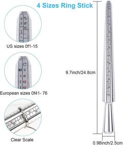 img 3 attached to 📏 UUBAAR Ring Sizer Tool Kit: Aluminum Mandrel, Premium Metal Measurement Set, Finger Gauge, Stick & Polishing Cloth Included, US Ring Sizing Helper