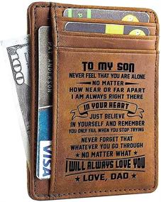 img 1 attached to 👨 Dad & Son Engraved Leather Wallet