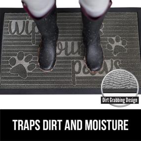 img 2 attached to Gorilla Grip Heavy Duty Rubber Door Mat - Waterproof, Low Profile, Easy to Clean - Perfect for Entry, Patio, and Busy Areas! (17x29, Stone Paws)