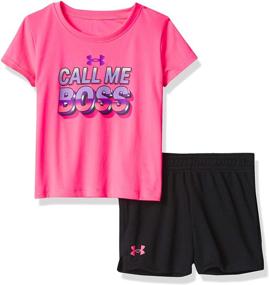 img 3 attached to 👚 Under Armour Girls' Big Logo Short Sleeve Set