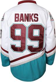 img 4 attached to 🦆 Mighty Ducks Movie Hockey Jersey White Green - Adam Banks #99