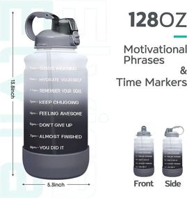 img 3 attached to Stay Hydrated with the Elvira Large 1 Gallon Motivational Time Marker Water Bottle - BPA Free, Anti-slip & Leakproof for Fitness, Gym, and Outdoor Sports