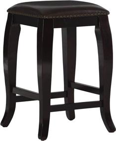 img 1 attached to 🪑 Brown Linon San Francisco Square Top Counter Stool: Stylish and Functional Seating Solution