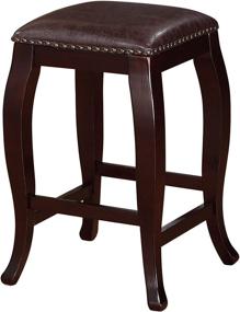 img 4 attached to 🪑 Brown Linon San Francisco Square Top Counter Stool: Stylish and Functional Seating Solution