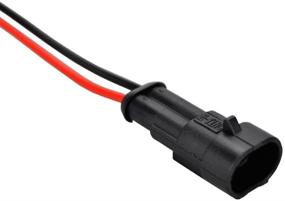 img 1 attached to ⚙️ Diageng 5 Kit 2 Pin Way Car Waterproof Electrical Connector Plug with Wire AWG Marine - Black with Black and Red Cables: Ultimate Waterproof Car Connector Kit