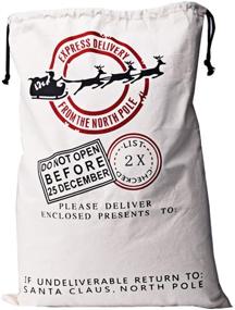 img 2 attached to 🎅 KEFAN Christmas Bag Santa Sack Canvas Bag for Gifts - Extra Large Size 27.5"x19.5" (Pattern 4) - Pack of 3 with Drawstrings