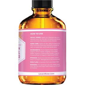 img 2 attached to 🌿 Organic Witch Hazel Toner with Pure Rose Water & Botanicals - Leven Rose Facial Toner, 4 oz