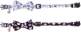 img 1 attached to 🐾 Halloween Cat Collar Breakaway Set: Lamphyface 2 Pack with Cute Bow Tie and Bell - Adjustable Safety for Your Kitty