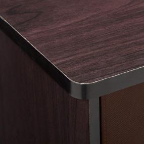 img 1 attached to 🌑 FURINNO Dario End Table/Night Stand with Storage Shelf, 1-Pack, in Dark Walnut