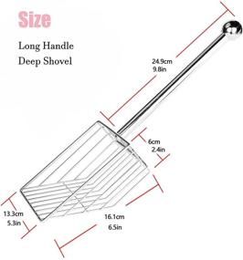 img 3 attached to 🐱 Jewaytec All Metal Cat Litter Scoop: Sturdy Durable Scooper with Longer Handle and Deep Shovel for Fast Sifting and Suitable for All Types of Kitty Litter