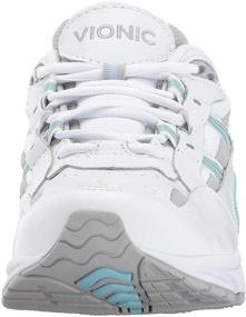 img 3 attached to 👟 Vionic Women's Walker Classic Walking Shoes: White and Blue Leather, Orthotic Arch Support, Size 8.5 Wide US