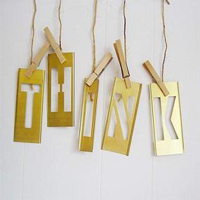 img 1 attached to Deezio 1 Inch Brass Stencil Set - 46 Pieces for Numbers, Letters, and Symbols - Interlocking Kit