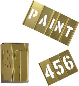 img 4 attached to Deezio 1 Inch Brass Stencil Set - 46 Pieces for Numbers, Letters, and Symbols - Interlocking Kit