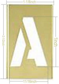 img 3 attached to Deezio 1 Inch Brass Stencil Set - 46 Pieces for Numbers, Letters, and Symbols - Interlocking Kit