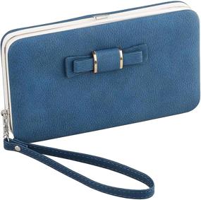 img 4 attached to Leather Wristlet Clutch Handbag & Wallet Set for Women's Evening Events