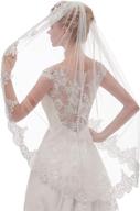 stunning elliehouse women's short fingertip length lace bridal veil with metal comb – perfect for wedding day glamour (l68) logo