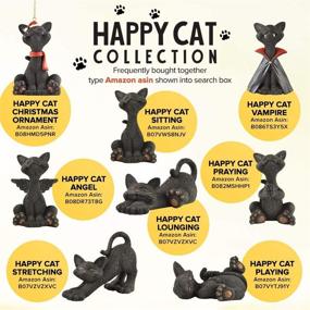 img 1 attached to 🐱 JFSM INC. Whimsical Black Cat Christmas Ornament Figurine - Holiday Collectible from the Happy Cat Collection - Gift for Cat Lovers, Women, Men - Cat Christmas Decorations