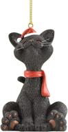 🐱 jfsm inc. whimsical black cat christmas ornament figurine - holiday collectible from the happy cat collection - gift for cat lovers, women, men - cat christmas decorations логотип