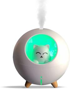 img 4 attached to 🌬️ Enhanced Ultrasonic Whisper-Silent Mini Humidifier - USB-Powered, Ideal for Kids' Baby Nursery & Bedroom, 7-Color LED Lights, 2 Mist Modes, Auto Shutoff - Small, Cute & Cool Mist Humidifier (220ml, White)