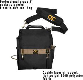 img 2 attached to 🔌 CLC Custom Leathercraft 1509: Premium Electricians Tool Pouch with Zippered 21-Pocket Design in Black