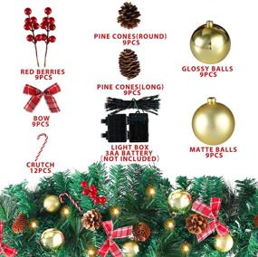 img 3 attached to 🎄 9FT Pre-lit Christmas Garland with Lights - Decorate Your Mantle with Pinecones, Berries, Bows, and 45 LED Timer Xmas Garlands - Indoor/Outdoor Christmas Decorations and Party Essential