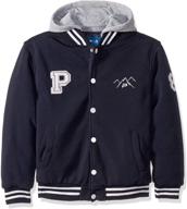 🧥 the polar club boys' fleece varsity baseball jacket: versatile style with removable hood logo