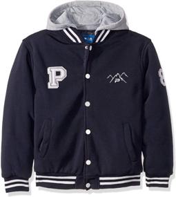 img 2 attached to 🧥 The Polar Club Boys' Fleece Varsity Baseball Jacket: Versatile Style with Removable Hood