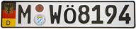 international tie european german euro license plate with random numbers (munich ii) logo