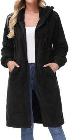 img 4 attached to Casual Fleece Hoodies Outerwear Jacket Women's Clothing and Coats, Jackets & Vests