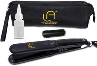 🔥 le angelique professional steam hair straightener - 2-in-1 flat iron steamer - silk press for african american hair - home &amp; salon use - ceramic tourmaline plates - steam and temperature control logo