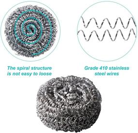 img 1 attached to URSMART Stainless Steel Sponges - 6 Pack Scourers for Tough Kitchen Cleaning