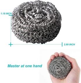 img 3 attached to URSMART Stainless Steel Sponges - 6 Pack Scourers for Tough Kitchen Cleaning