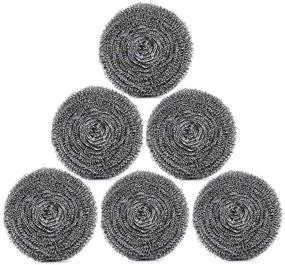 img 4 attached to URSMART Stainless Steel Sponges - 6 Pack Scourers for Tough Kitchen Cleaning