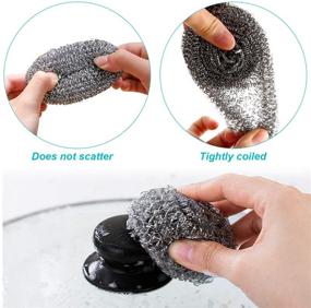 img 2 attached to URSMART Stainless Steel Sponges - 6 Pack Scourers for Tough Kitchen Cleaning