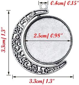 img 1 attached to 🌙 25mm Pendant Trays Kit: 12 PCS Double-Sided Moon Rotation Round Blank Bezel Pendant Trays, 20 PCS Clear Glass Dome Tiles Cameo with 10 PCS Pendant Buckle - Ideal for DIY Crafts
