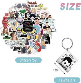 img 2 attached to 🎭 52-Piece Funny Comedy Stickers Set with David Rose Keychain | Vinyl Waterproof TV Series Graffiti Decals for Laptop, Water Bottle, Bike, Guitar, Luggage, Phone, Computer, Skateboard