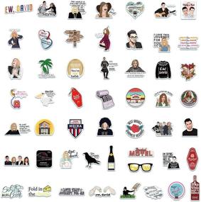 img 3 attached to 🎭 52-Piece Funny Comedy Stickers Set with David Rose Keychain | Vinyl Waterproof TV Series Graffiti Decals for Laptop, Water Bottle, Bike, Guitar, Luggage, Phone, Computer, Skateboard
