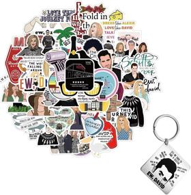 img 4 attached to 🎭 52-Piece Funny Comedy Stickers Set with David Rose Keychain | Vinyl Waterproof TV Series Graffiti Decals for Laptop, Water Bottle, Bike, Guitar, Luggage, Phone, Computer, Skateboard