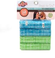 💩 convenient typography pattern pet poop bags: spotty leak-proof, easy tear off refill rolls, 240 ct logo