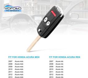 img 1 attached to 🔑 VOFONO Keyless Entry Remote Key Fob for Honda Acura MDX 2007-2013/RDX 2007-2013 Car Flip Replacement FCC ID: N5F0602A1A (3 Buttons)