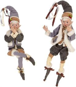 img 2 attached to Woodland Posable Elf Set by Raz Imports - 17.5-inch