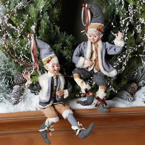 img 1 attached to Woodland Posable Elf Set by Raz Imports - 17.5-inch