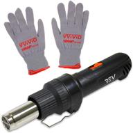 🔥 rev professional grade inline design handheld heat gun for automotive vinyl wrap with grey nylon utility gloves logo