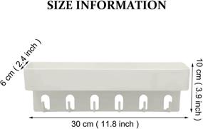 img 2 attached to 📫 YIVIYAR White Mail Holder Organizer and Key Hooks - No Damage Key Hanger for Wall with 6 Durable Key Hooks - Easy Mount Key Rack Organizer for Entryway, Bathroom, Living Room, Kitchen, Office