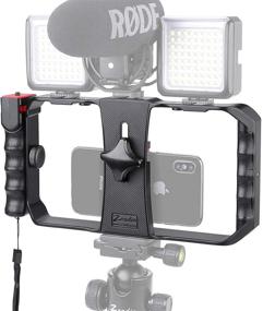 img 4 attached to 📽️ Zeadio Smartphone Video Rig with Wireless Bluetooth Remote Shutter for Better Filmmaking - Compatible with iPhone and Android Smartphones