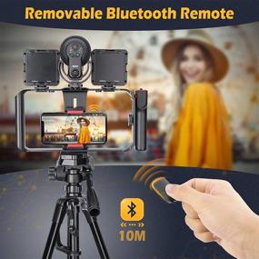 img 2 attached to 📽️ Zeadio Smartphone Video Rig with Wireless Bluetooth Remote Shutter for Better Filmmaking - Compatible with iPhone and Android Smartphones