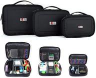 🔌 bubm 3шт подушечки для путешествий кабельная органайзер сумка - чехол для электронных аксессуаров для офиса, гаджетов и управления кабелями. логотип