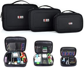 img 4 attached to 🔌 BUBM 3шт Подушечки для путешествий кабельная органайзер сумка - чехол для электронных аксессуаров для офиса, гаджетов и управления кабелями.